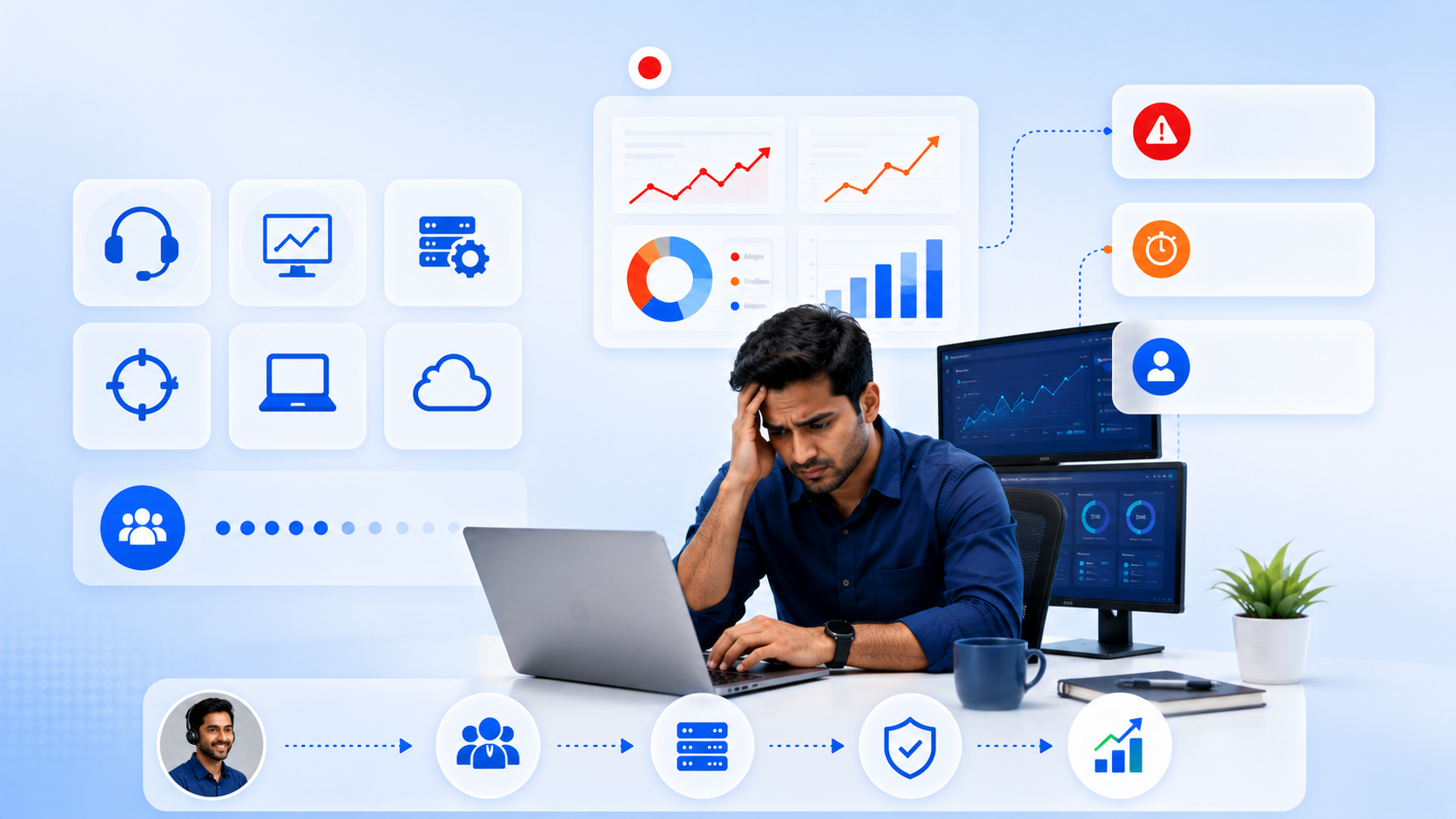 Main banner graphic displaying title How MSPs Scale Faster with Dedicated Engineers, NOC Support, and Helpdesk Outsourcing.